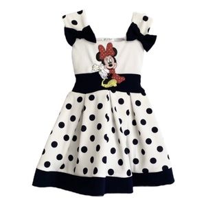Minnie Mouse navy & cream twirl dress 1-2 years